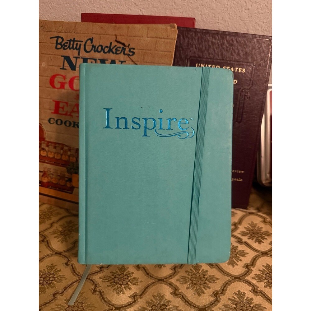Inspire Journaling Bible Teal Faux Leather Devotional Coloring Christian Gift
